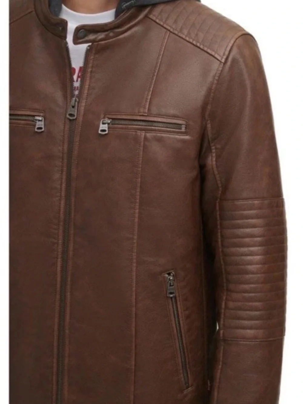 Levi's Men's Dark Brown Leather Bomber Jacket